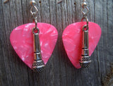 CLEARANCE Microphone Charm Guitar Pick Earrings - Pick Your Color