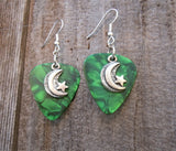 CLEARANCE Half Moon with a Star Charm Guitar Pick Earrings - Pick Your Color