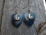 CLEARANCE Half Moon with a Star Charm Guitar Pick Earrings - Pick Your Color