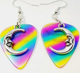 CLEARANCE Half Moon Charm Guitar Pick Earrings - Pick Your Color