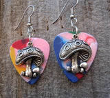 CLEARANCE Mushrooms Charm Guitar Pick Earrings - Pick Your Color
