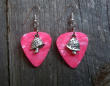 Small Mushrooms Charm Guitar Pick Earrings - Pick Your Color