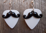 CLEARANCE Black Mustache Charm Guitar Pick Earrings - Pick Your Color