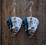 CLEARANCE Note and Clef Guitar Pick Earrings - Pick Your Color