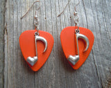 CLEARANCE Heart Music Note Charm Guitar Pick Earrings - Pick Your Color