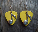CLEARANCE Large Music Note Charm Guitar Pick Earrings - Pick Your Color