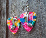 CLEARANCE Music Note Charm Guitar Pick Earrings - Pick Your Color