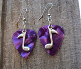 CLEARANCE Music Note Charm Guitar Pick Earrings - Pick Your Color