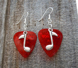 CLEARANCE Music Note Charm Guitar Pick Earrings - Pick Your Color