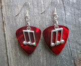 CLEARANCE Music Triple Note Charm Guitar Pick Earrings - Pick Your Color