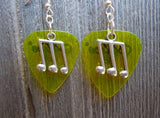 CLEARANCE Music Triple Note Charm Guitar Pick Earrings - Pick Your Color