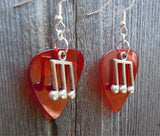 CLEARANCE Music Triple Note Charm Guitar Pick Earrings - Pick Your Color