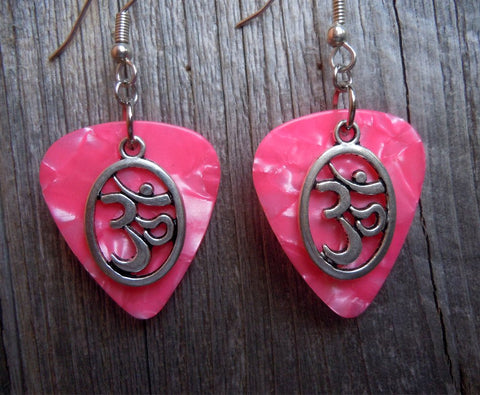 CLEARANCE Ohm Encircled Charm Guitar Pick Earrings - Pick Your Color