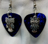 Owl Charm Guitar Pick Earrings - Pick Your Color