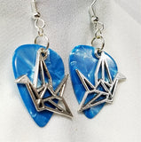 CLEARANCE Paper Crane Charm Guitar Pick Earrings - Pick Your Color