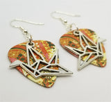 CLEARANCE Paper Crane Charm Guitar Pick Earrings - Pick Your Color