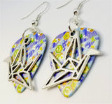 CLEARANCE Paper Crane Charm Guitar Pick Earrings - Pick Your Color