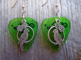 CLEARANCE Parrot Charm Guitar Pick Earrings - Pick Your Color