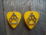 CLEARANCE Paw Print Charm Guitar Pick Earrings - Pick Your Color
