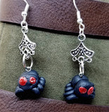 Dangling Spider Polymer Clay Earrings