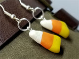 Dangling Candy Corn Polymer Clay Earrings