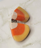 Matte Candy Corn Post Polymer Clay Earrings