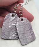 Embossed Arched Shape Polymer Clay Dangle Earrings with Glitter and Shiny Finish