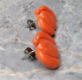 Pumpkin Polymer Clay Post Earrings