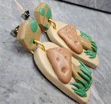 Mushroom Polymer Clay Post Earrings