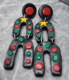 Christmas Decorated Arches Polymer Clay Long Dangle Earrings