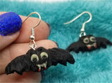 Dangling Vampire Bat Polymer Clay Earrings