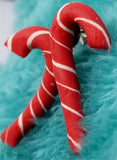 Candy Cane Polymer Clay Post Earrings