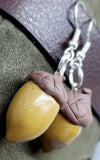 Dangling Acorn Polymer Clay Earrings