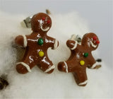 Gingerbread Men Polymer Clay Post Earrings