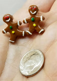 Gingerbread Men Polymer Clay Post Earrings