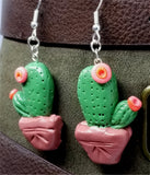 Potted Flowering Cactus Polymer Clay Earrings