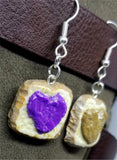 Peanut Butter and Jelly PBJ Hearts on Toast Polymer Clay Earrings