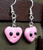 Kawaii Pink Heart Polymer Clay Earrings