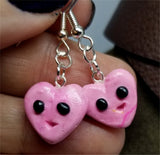 Kawaii Pink Heart Polymer Clay Earrings