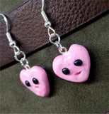 Kawaii Pink Heart Polymer Clay Earrings