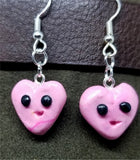 Kawaii Pink Heart Polymer Clay Earrings