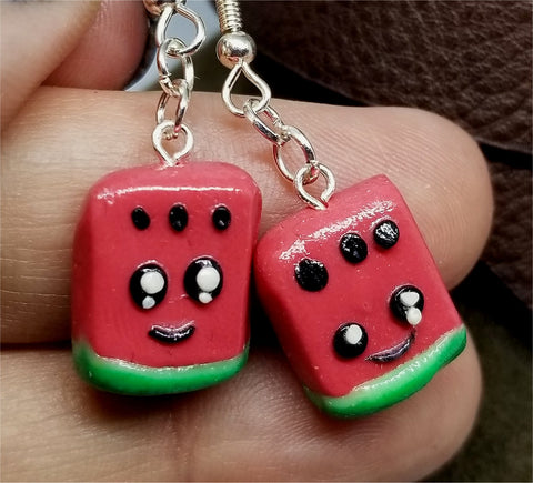 Kawaii Watermelon Polymer Clay Earrings