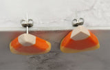 Glossy Candy Corn Post Polymer Clay Earrings