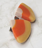 Glossy Candy Corn Post Polymer Clay Earrings