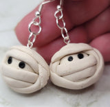 Mummy Head Polymer Clay Earrings