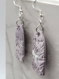 Embossed Arched Shape Polymer Clay Dangle Earrings with Glitter