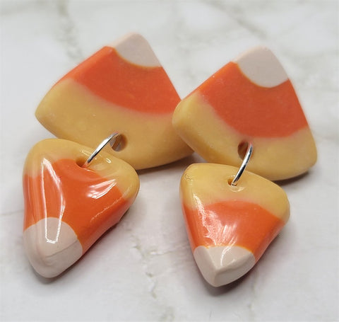 Candy Corn Post Drop Polymer Clay Earrings