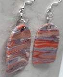 MultiColor Striated Arched Shape Polymer Clay Dangle Earrings
