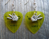 CLEARANCE Peace Sign Fingers Charm Guitar Pick Earrings - Pick Your Color