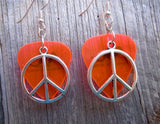 CLEARANCE Peace Sign Charm Guitar Pick Earrings - Pick Your Color
